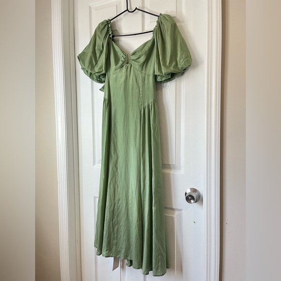 Abercrombie & Fitch Hardware Drama Puff Sleeve green Maxi Dress size SP - Picture 10 of 10